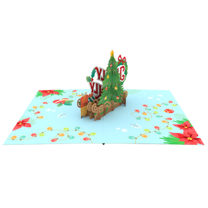 Carte de vœux de Noël 3D pop-up 2026 en papier découpé origami, design personnalisé, faite à la main, avec enveloppe cadeau en papier, ART PAPIER - Product Image 3
