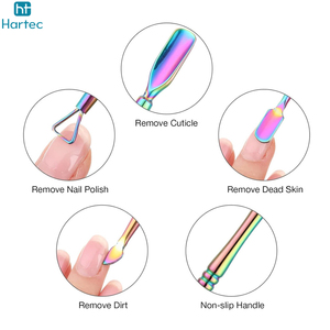 High-Precision Multi-Functional Premium Quality New Arrival Rainbow Plated Stainless Steel Professional <b>Nail</b> Cuticle Pusher <b>Tool</b> - Product Image 6