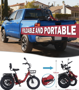 Triciclo eléctrico plegable para adultos, triciclo eléctrico de 3 ruedas, bicicleta eléctrica con autonomía de 90 km, triciclo eléctrico con batería de litio de 48V 15.6AH 20 - Product Image 2