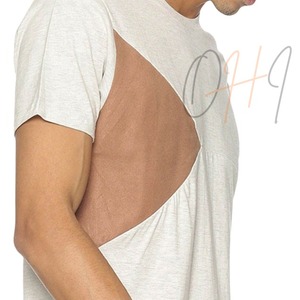 เสื้อยืดคอกลมสีขาวลายมัดย้อมสำหรับผู้ชาย ผ้าฝ้าย 100% ทรงโอเวอร์ไซส์ ระบายอากาศได้ดี - Product Image 4