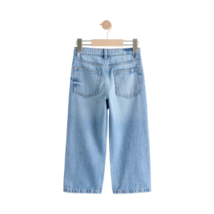 Jeans de Mezclilla de Algodón Azul Claro para Niños, Corte Holgado, Pierna Ancha, Cintura Media, Casuales, Transpirables, para Primavera, Verano, Otoño e Invierno - Product Image 3