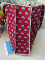Sac fourre-tout en coton indien fait main imprimé au bloc, sac à bandoulière matelassé imprimé au bloc fait main pour femme