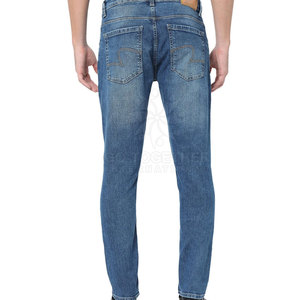 Pantalones de mezclilla de ajuste cómodo, tela suave, duraderos, para uso diario y estilo informal al aire libre, pantalones para hombre - Product Image 4