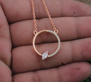 Luxury Rose Gold Plated <b>Ring</b> Necklace for <b>Women</b> Fancy CZ Pendant Necklace <b>Set</b> For Woman Wholesale High Quali - Product Image 2