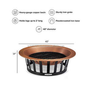 Foyer extérieur rond en cuivre pour chauffage de terrasse arrière-cour avec base en métal robuste et couvercle pare-étincelle - Product Image 5