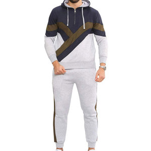 Nouveau design de survêtement personnalisé avec votre logo, survêtement décontracté pour hommes, course à pied, jogging, fermeture éclair quart de tour, nouveau design, survêtement 2 pièces pour hommes - Product Image 1