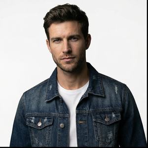 Venta al por mayor de calidad, chaquetas de mezclilla azul, chaqueta de color liso para niños, chaqueta de mezclilla de estilo informal para hombres, venta al por mayor, nuevo diseño de logotipo personalizado - Product Image 1