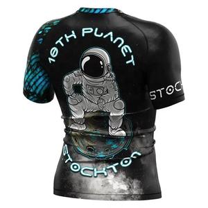 Custom Short Sleeve BJJ Rashguard MMA <b>Compression</b> <b>Shirt</b> <b>Men</b> Jiu Jitsu Grappling Top Sublimation Printed Fitness Gym Sportswear - Product Image 2