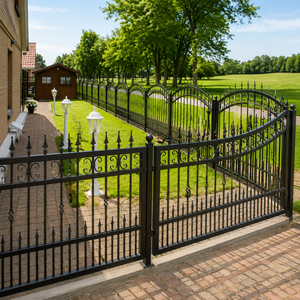 Portail d'entrée en fer forgé noir, clôture décorative en métal, portail de sécurité pour jardin, design de portail d'entrée principal pour villas et maisons - Product Image 2