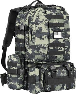 Sac à dos tactique 60L, grand sac à dos pour la randonnée en plein air, le camping, sac à dos tactique imperméable et durable - Product Image 5