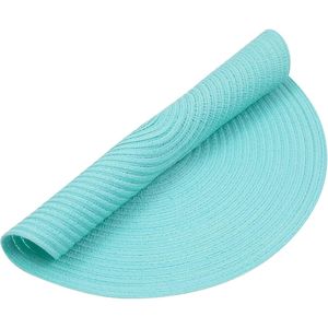 Set di 6 Tovagliette Rotonde da 15 Pollici in Cotone e Poliestere Lavabili, Intrecciate, per Tavola da Pranzo (Aqua 6) - Product Image 6