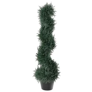 Albero di Cedro Artificiale a Spirale di Alta Qualità da 3 Piedi, Pianta Finta per Interni/Esterni con Vaso Pre-Incorporato - Product Image 1