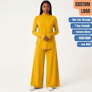 Conjunto Deportivo para Mujer, Color Sólido, Manga Larga, Holgado, Transpirable, para Yoga y Fitness, Apto para Todas las Temporadas - Product Image 1