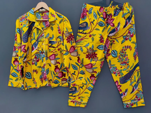 Conjunto de Pijama Coordinado con Estampado Animal para Mujer de Naaz Textile, Ropa de Dormir Informal de Verano, Suave y Transpirable, 100% Algodón, Camisones hasta la Rodilla - Product Image 5
