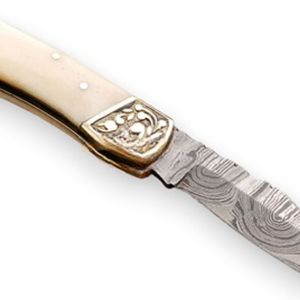 Cuchillos Plegables de Lujo con Hoja de Acero con Patrón de Damasco, Diseño Artesanal de Bolsillo con Mango de Madera para Coleccionistas, Caza y Camping - Product Image 5