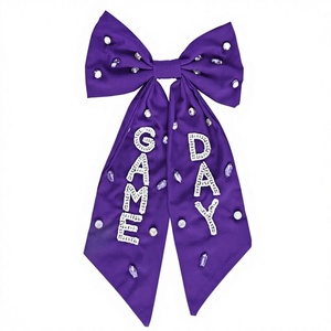 Pince à cheveux personnalisée de luxe écologique avec nœud en ruban brodé de lettres, accessoires pour cheveux pour femmes - Product Image 3