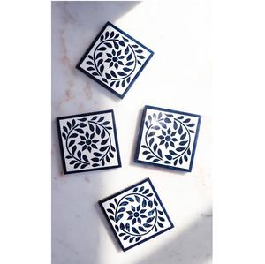 Handcrafted Bone Inlay Best Price Grey Camel Floral Pattern Design <b>Cup</b> Glass Coaster Classic Style Bone Inlay Tea <b>Cup</b> <b>Mats</b> & Pad - Product Image 1