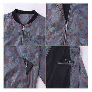 Men's <b>Lightweight</b> Bomber <b>Jacket</b> Long Sleeve Zip Up Windbreaker Retro 70s Disco Style Casual Spring Fall <b>Summer</b> Outfit Breathable - Product Image 6