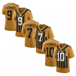 Camiseta de Fútbol Americano Personalizada, Impresa, de Malla Transpirable, Manga Corta, Cuello en V, Nombre y Número del Equipo, Colores y Tallas Personalizables - Product Image 1
