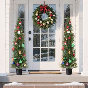 Set di 2 Alberi di Cedro Artificiali da 60 Pollici Facili da Montare, Finte Piante di Pino in Seta dall'Aspetto Realistico per Decorazioni Frontali - Product Image 2