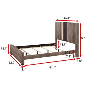 Testiera letto moderna con pannello LED integrato, colore marrone beige grigio, in legno, per camera da letto - Product Image 4