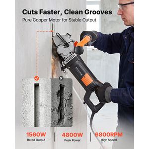 Machine à rainurer murale électrique 4800W, 6800 tr/min, rainureuse à béton avec ligne de guidage et 5 lames - Product Image 2