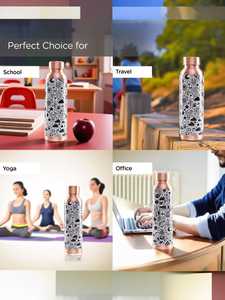 Bouteille d'eau en cuivre à motif de dessin animé, double paroi isolée, portable, pour les voyages - Product Image 2