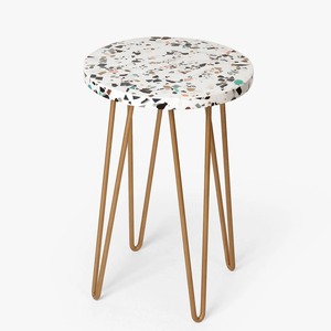 Maceta Decorativa Rústica de Madera Hecha a Mano con Incrustaciones de Madreperla y Patas de Metal para Hogar y Jardín - Product Image 4