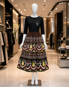 Premium Quality Female Skirt Floral Pattern Embroidered Midi <b>Elastic</b> Waist Skirts Island Micronesian Casual Skirts Custom - Product Image 5