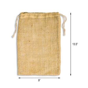 Sac en jute naturel biodégradable avec cordon de serrage, écologique, réutilisable, sac de rangement en toile de jute pour l'emballage des produits alimentaires, vente au détail et en gros - Product Image 2