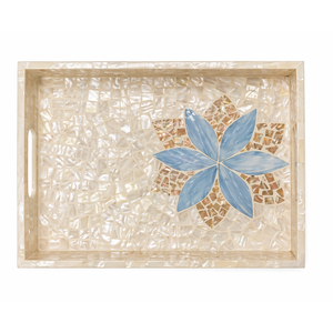 Sustainable Beauty Mother of Pearl Inlay <b>Tray</b> Handcrafted Decorative Platter for Eco Friendly Storage - Product Image 1