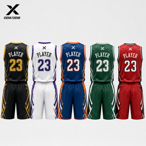 Ensemble maillot et short de basketball sublimé pour homme X Sports City – Coupe athlétique, polyester anti-humidité, uniformes d'équipe - Product Image 2