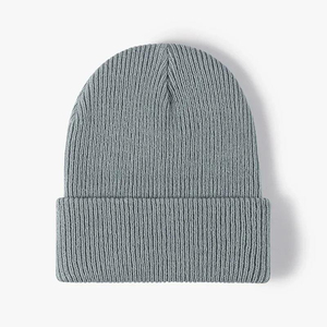 Gorro Unisex de Color Sólido, Gorro de Invierno Tejido, 100% Acrílico, Diseño con Puño, para Adultos, Circunferencia de Cabeza 56-58CM, Estilo Casual - Product Image 5