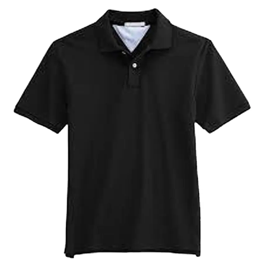 Katoen Mannen Golf Polo Shirt Zwart Custom Hoge Kwaliteit Oem Polo Gebreide T-shirt Zwart Mannen T-shirts Maatwerk