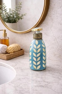 Support à savon en métal motif feuille bleue, idéal pour la maison, l'usage quotidien, la salle de bain, les événements, la décoration du comptoir de la salle de bain, en provenance d'Inde - Product Image 6