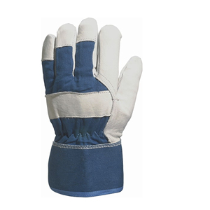 Gants de travail en cuir de vache résistants à la chaleur Vantrex Industries, bleu et blanc, résistants à l'abrasion, usage général, niveau de protection contre les coupures ANSI/ISEA 1 - Product Image 2