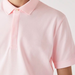 เสื้อยืดผู้ชายสีชมพูล้วน ผ้าฝ้ายพรีเมียม คอปกเรียบ แขนสั้น สำหรับเล่นกอล์ฟ ใส่สบาย ระบายอากาศได้ดี คุณภาพสูง เหมาะสำหรับฤดูร้อน - Product Image 5