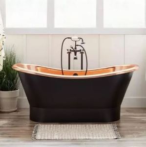 อ่างอาบน้ำทองแดงทำมือทรงขาเล็บแบบเม็กซิกันแบบตั้งพื้น สำหรับวิลล่าหรู ราคาประหยัด - Product Image 1