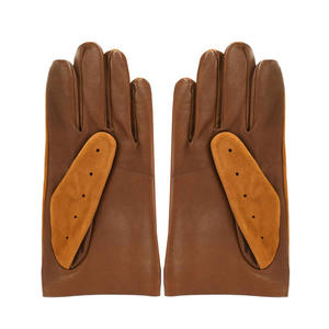 Gants en cuir noir demi-doigts personnalisables de haute qualité, antidérapants, en cuir véritable, pour la conduite et les activités de plein air - Product Image 2