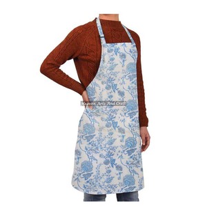 Block Printed Cotton Sleeveless Kitchen Home Aprons Home Cleaning <b>Tools</b> Chefs Home Restaurants Hotels - Product Image 5