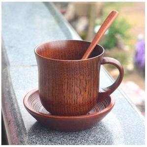 Tasse à café en bois d'acacia naturel, écologique, faite à la main, réutilisable, vaisselle de cuisine, prix d'usine - Product Image 5