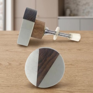 Modern <b>Antique</b> Brass Bone Horn Wood Knobs & Pull Handles for Dresser Cabinet Kitchen Bathroom Living Room <b>Wardrobe</b> Use - Product Image 1
