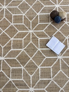 Handmade <b>Thin</b> Jute <b>Rug</b> Geometric Pattern Natural Fiber <b>Rug</b> Modern Farmhouse Area <b>Rug</b> Eco Friendly Flatweave Carpet Home Living - Product Image 4