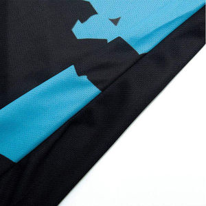 Camisa de Pesca de Manga Larga con Cuello en V para Hombre, Diseño Deportivo de Secado Rápido con Patrón de Camuflaje Negro y Azul, Corte Regular, Tejido de Poliéster - Product Image 5