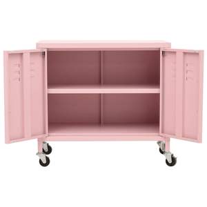 Gabinete de Almacenamiento Rectangular Compacto de Acero Rosa para Sala de Estar - Product Image 6