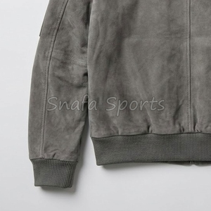 Veste en cuir pour homme de haute qualité avec logo personnalisé, tissu en toile, coupe-vent, respirante, design streetwear - Product Image 5