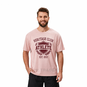 เสื้อยืดออกกำลังกายผู้ชายพิมพ์ลายตราสัญลักษณ์วินเทจ แห้งเร็ว โพลีเอสเตอร์ ระบายอากาศได้ดี เสื้อแขนสั้นสำหรับออกกำลังกาย - Product Image 1