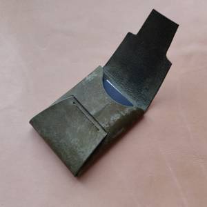 Premium Black Leather Seamless <b>Wallet</b> Grained Texture No Stitch Mini Card <b>Holder</b> For OEM Orders SLW-0029 - Product Image 1