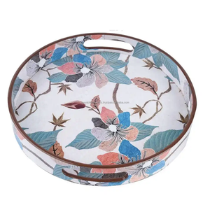 Bandeja de servicio impresa de MDF recubierta de esmalte hecha a mano de nuevo estilo adecuada para usar en el restaurante del hotel en casa - Product Image 5