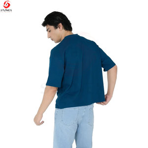 เสื้อเชิ้ตทรงโอเวอร์ไซส์สำหรับผู้ชาย ผ้าถักเนื้อหนักพรีเมียม 100% คอตตอน ทรงหลวม สไตล์สตรีทแวร์ เสื้อยืดลำลอง แฟชั่นใส่ได้ทุกวัน - Product Image 3